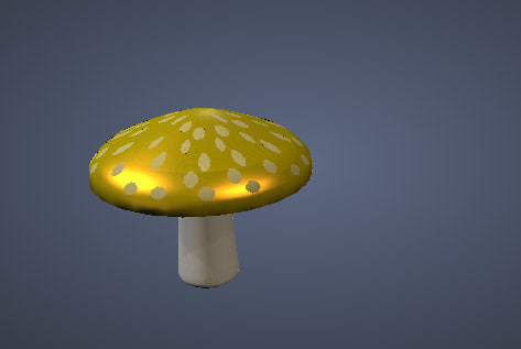 free golden mushroom 3d model