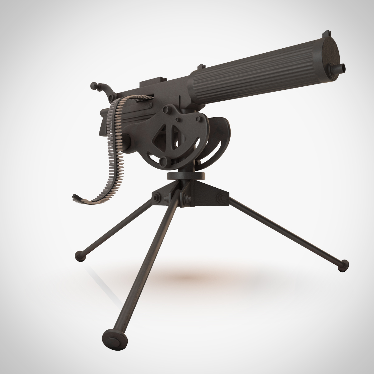 3d model machine gun