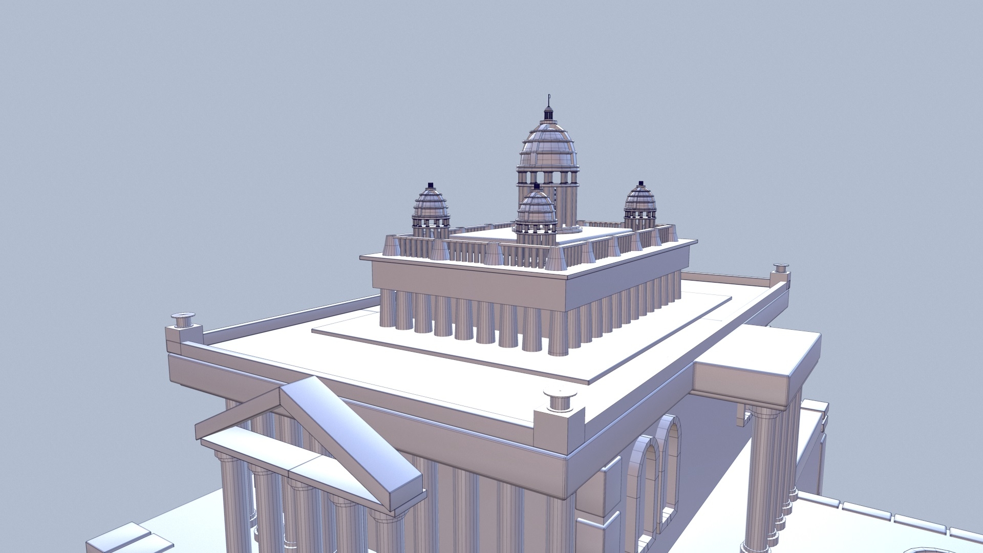 3d simple temple model