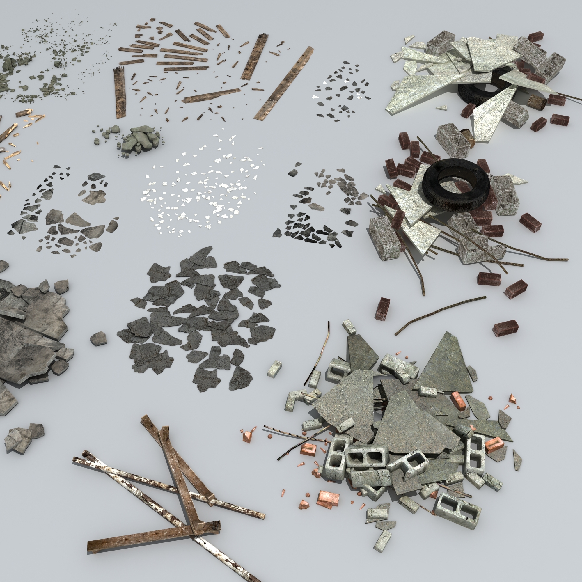 3d rubble debris
