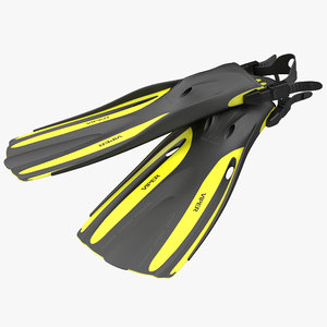 oceanic viper fins yellow 3d model