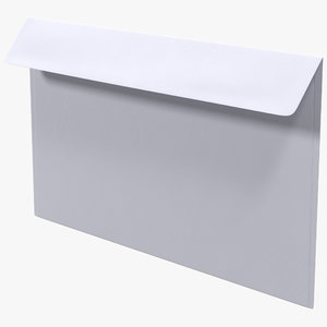 3d white envelope model