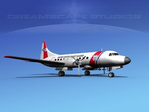 propellers convair c-131 military transport 3d model