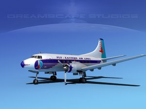 propellers martin 202 airliners 3d model