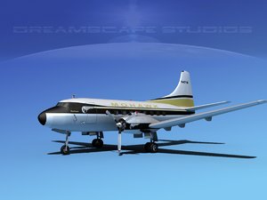 propellers martin 202 airliners 3d model