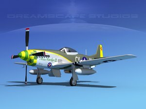 mustang cockpit p-51d 3d max