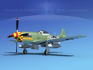 3d mustang cockpit p-51d model