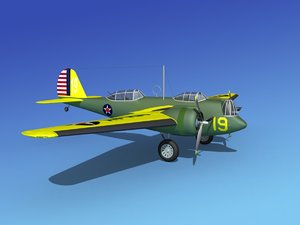 propellers martin b-10 bomber 3d model