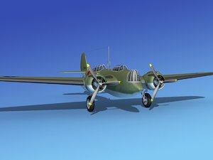 3d model propellers martin b-10 bomber