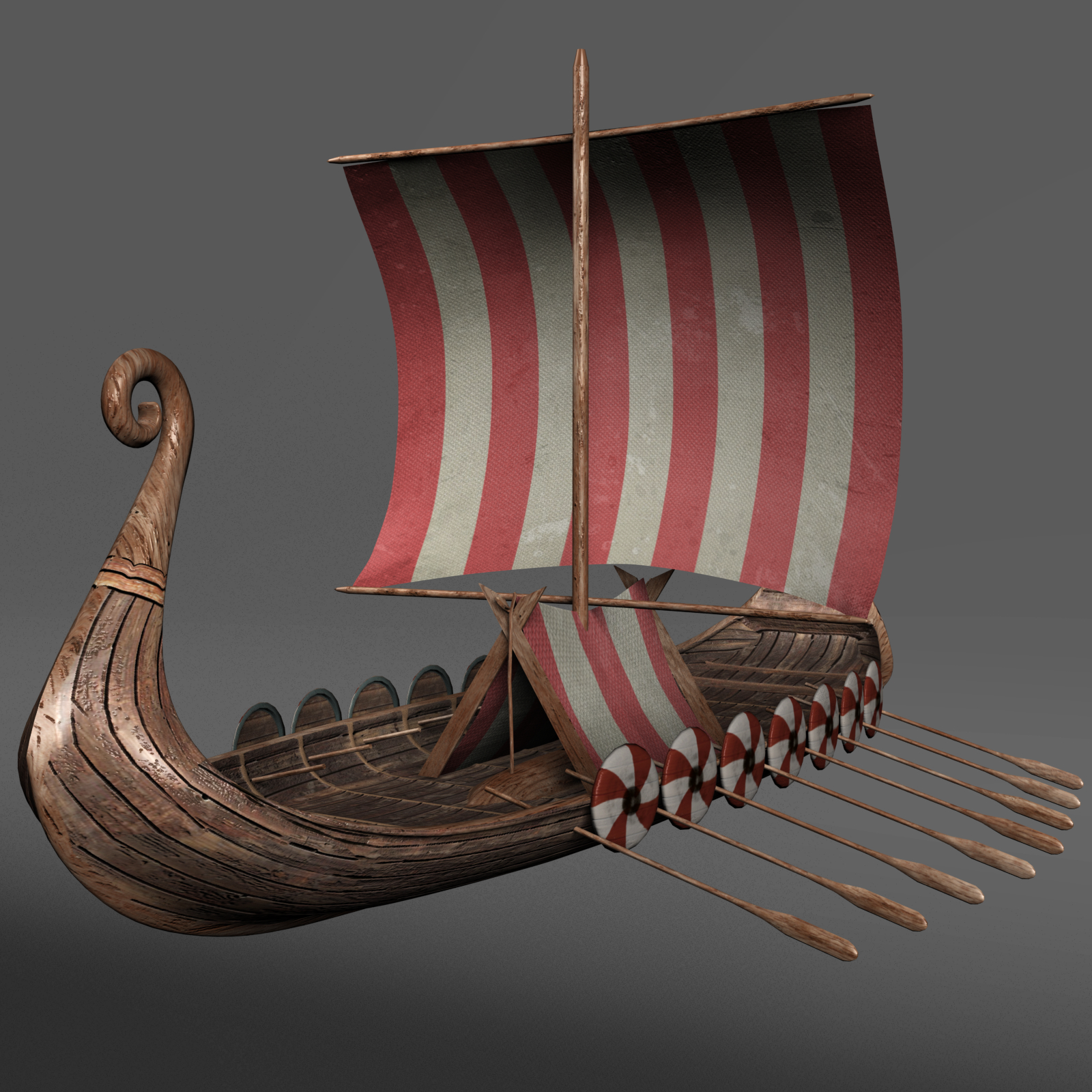 ship viking longship 3d model