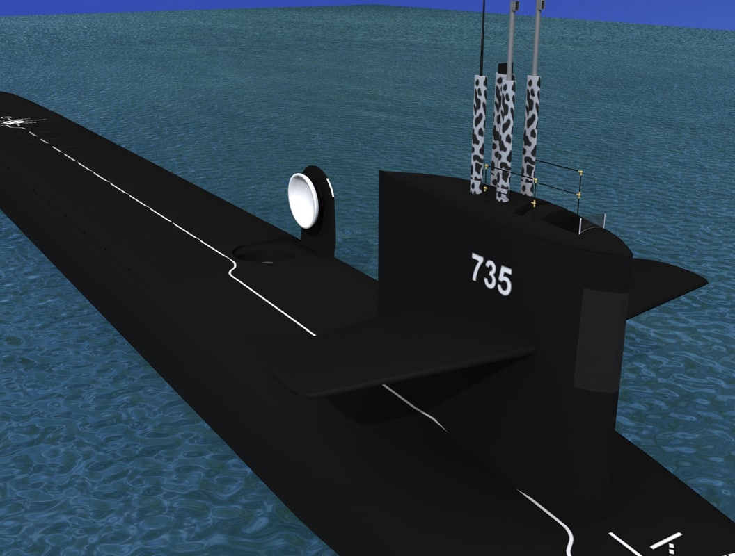 missile ohio class submarines 3d model