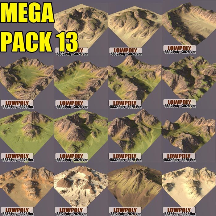 mountains pack 3d model