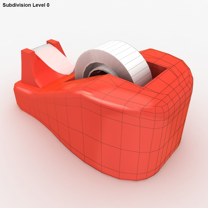 realistic tape dispenser 3d model