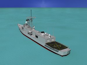 perry class frigate 3d model