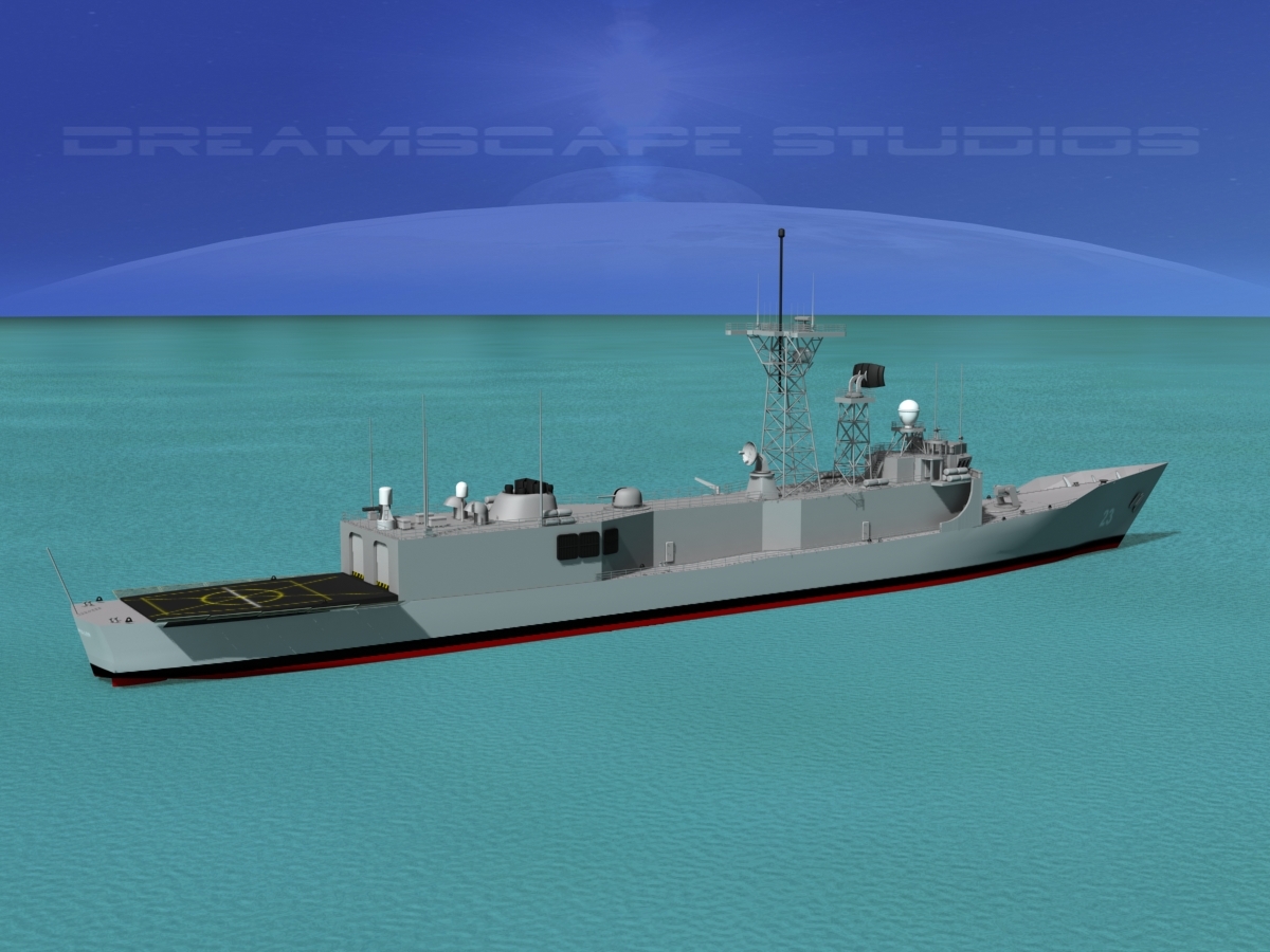 ffg-23 uss lewis b puller佩里级护卫舰3d模型