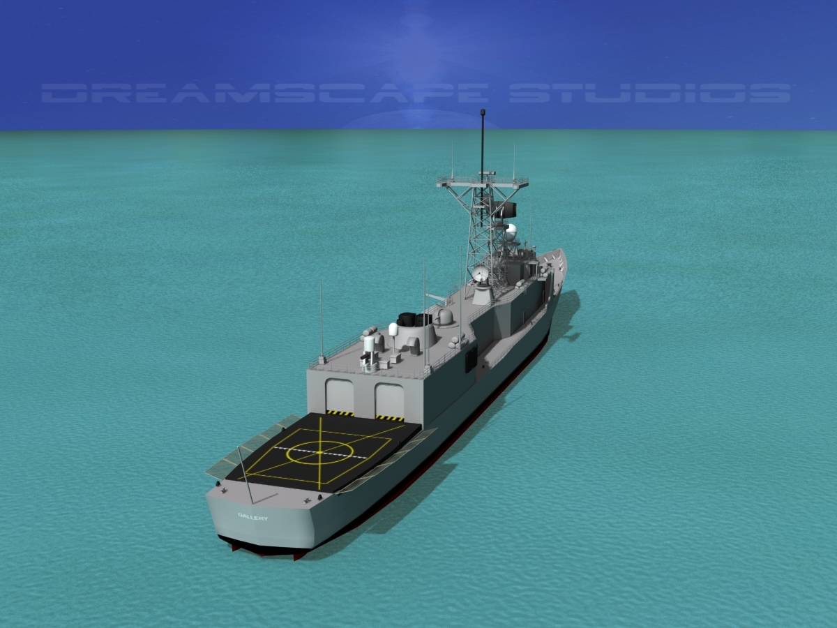ffg-26 uss画廊佩里级护卫舰3d模型