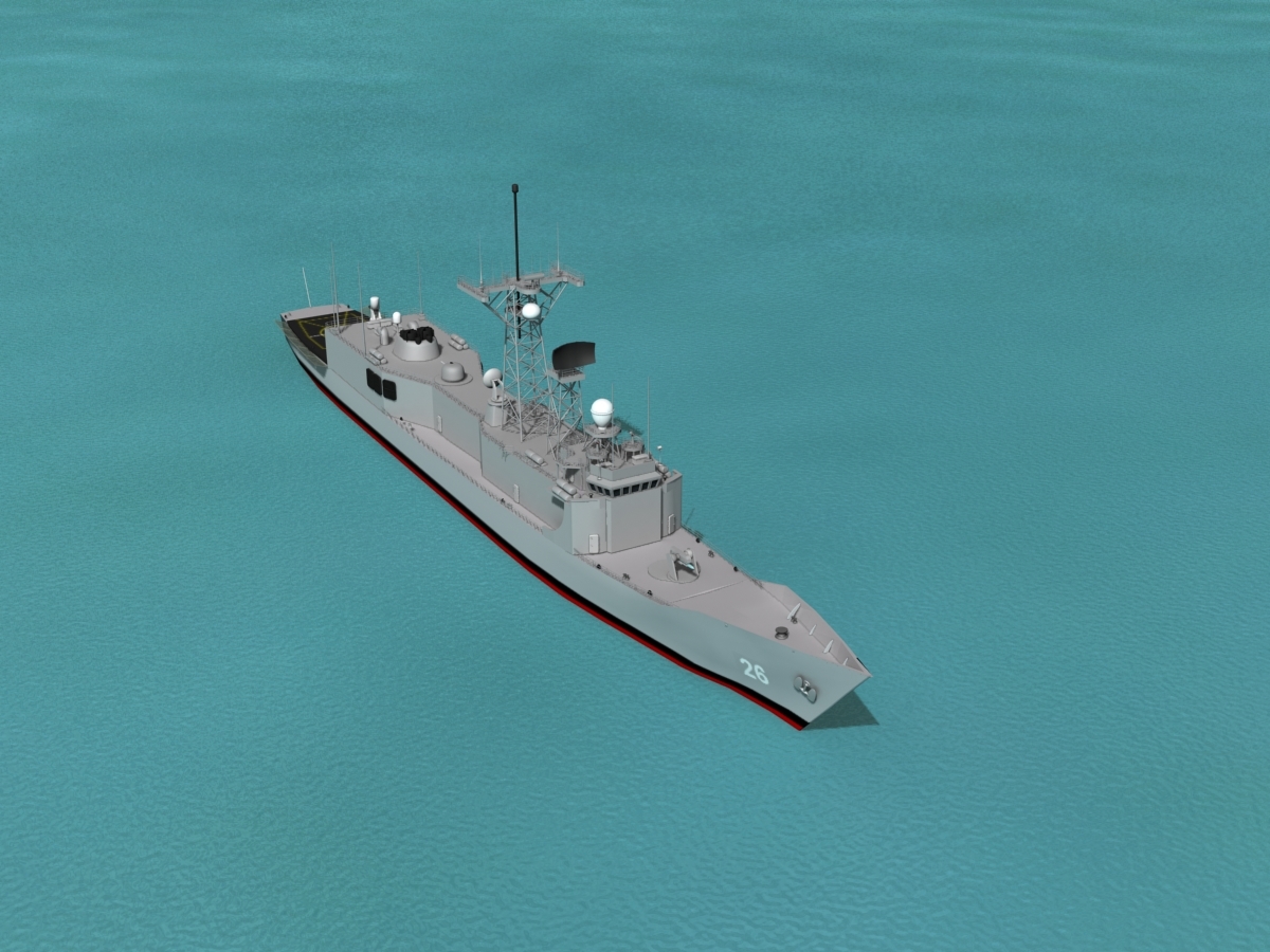 ffg-26 uss画廊佩里级护卫舰3d模型
