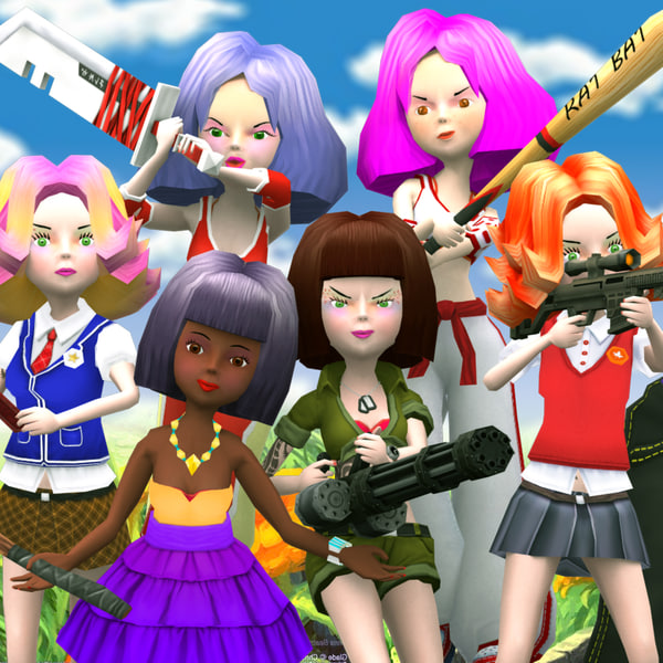 candy squad girls 3d model