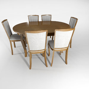 classic chair table set 3d max