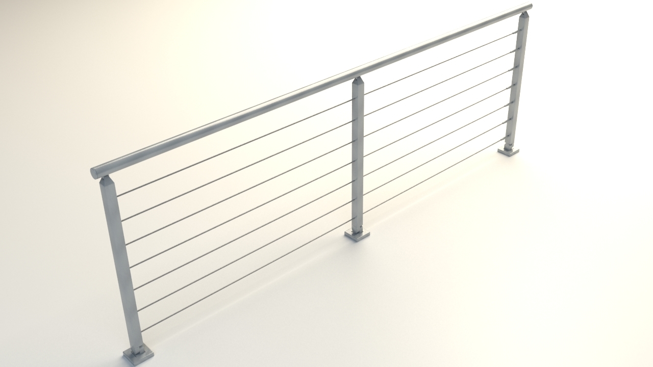 3d model of steel railing