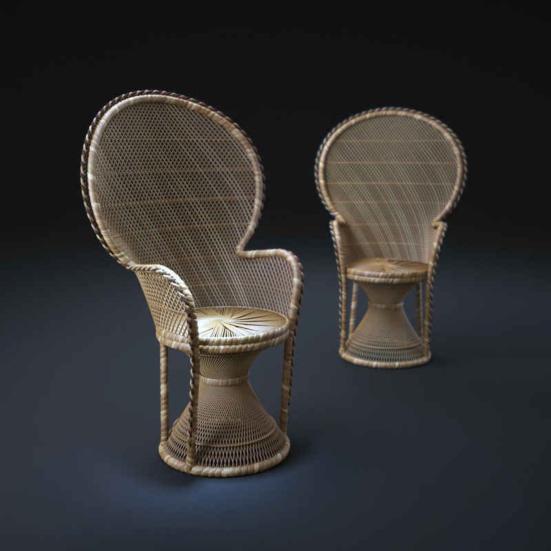 wicker peacock chair