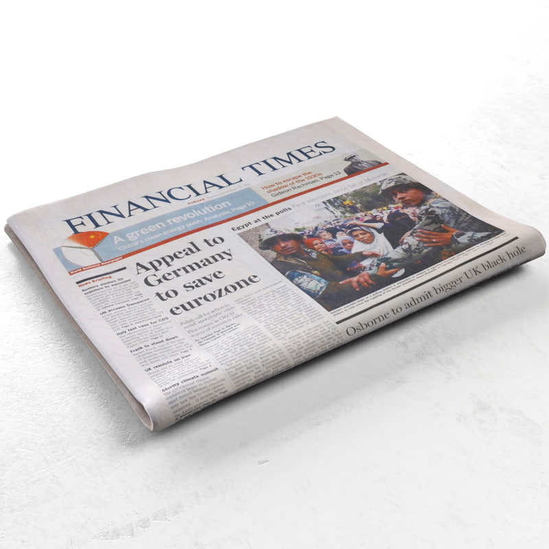 3d financial newspaper model