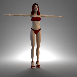 woman female girl 3d model