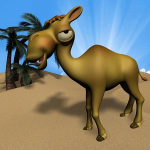 3d cartoon camel rigged