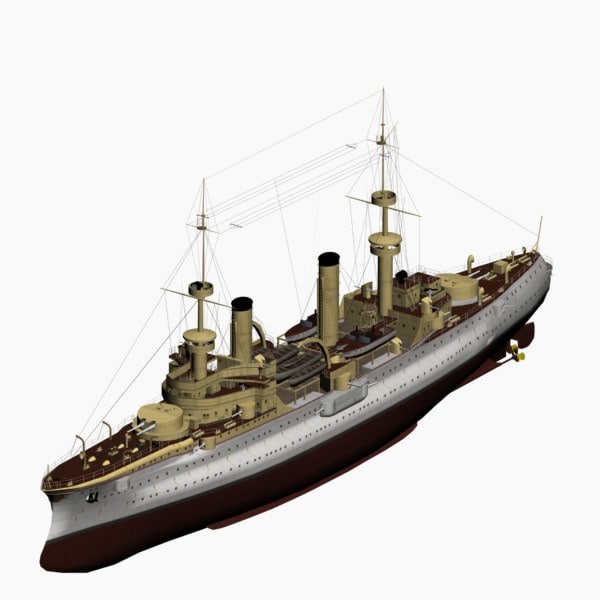 装甲巡洋舰fuerst俾斯麦帝国德国海军3d模型