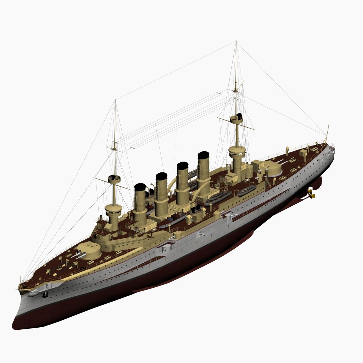 3d model armored cruiser scharnhorst class