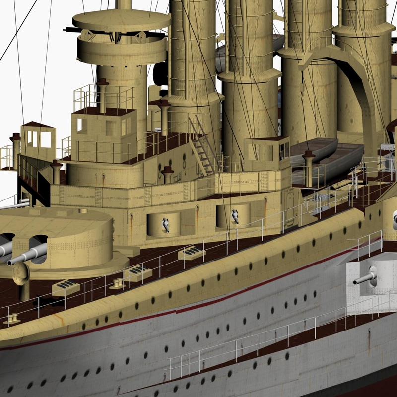 armored cruiser roon class 3d model