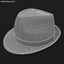 3d model fedora hat black