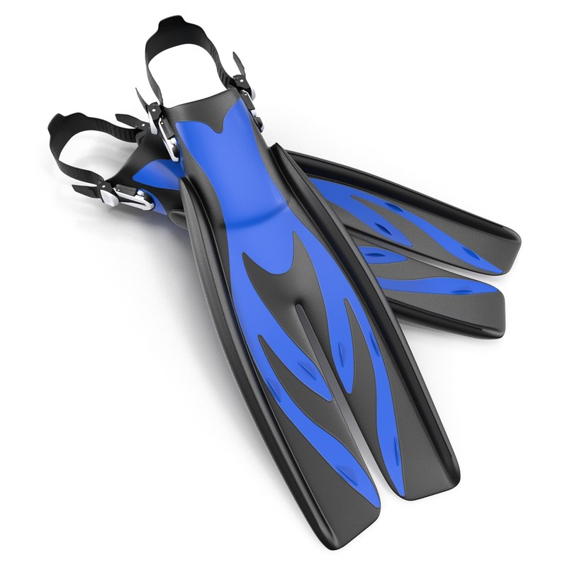 swim fins 3 generic 3d max