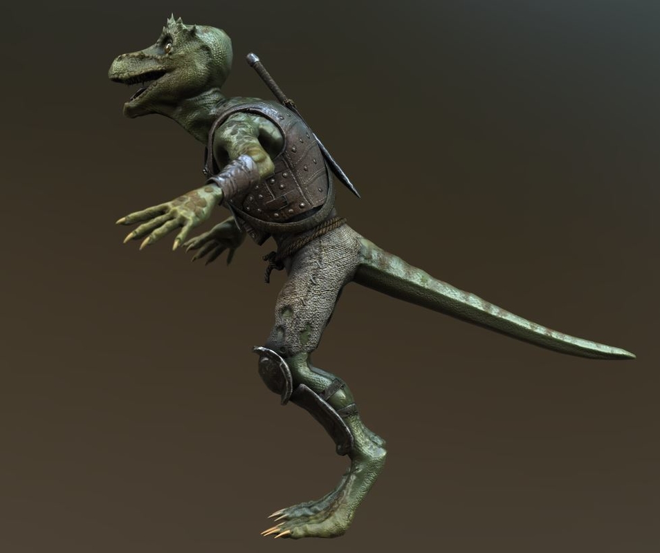 3d kobold lizard gen games model