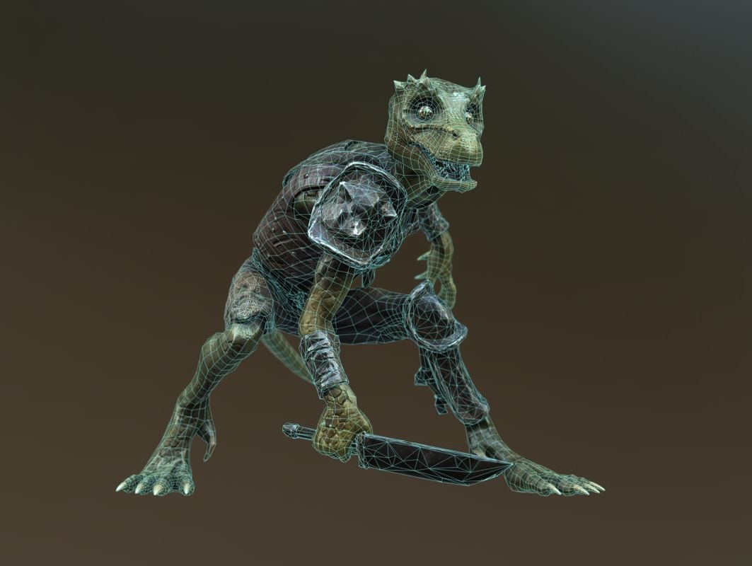 3d kobold lizard gen games model