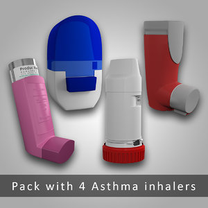 pack 4 asthma inhalers 3d max