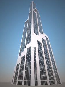 3d model low-poly skyscraper