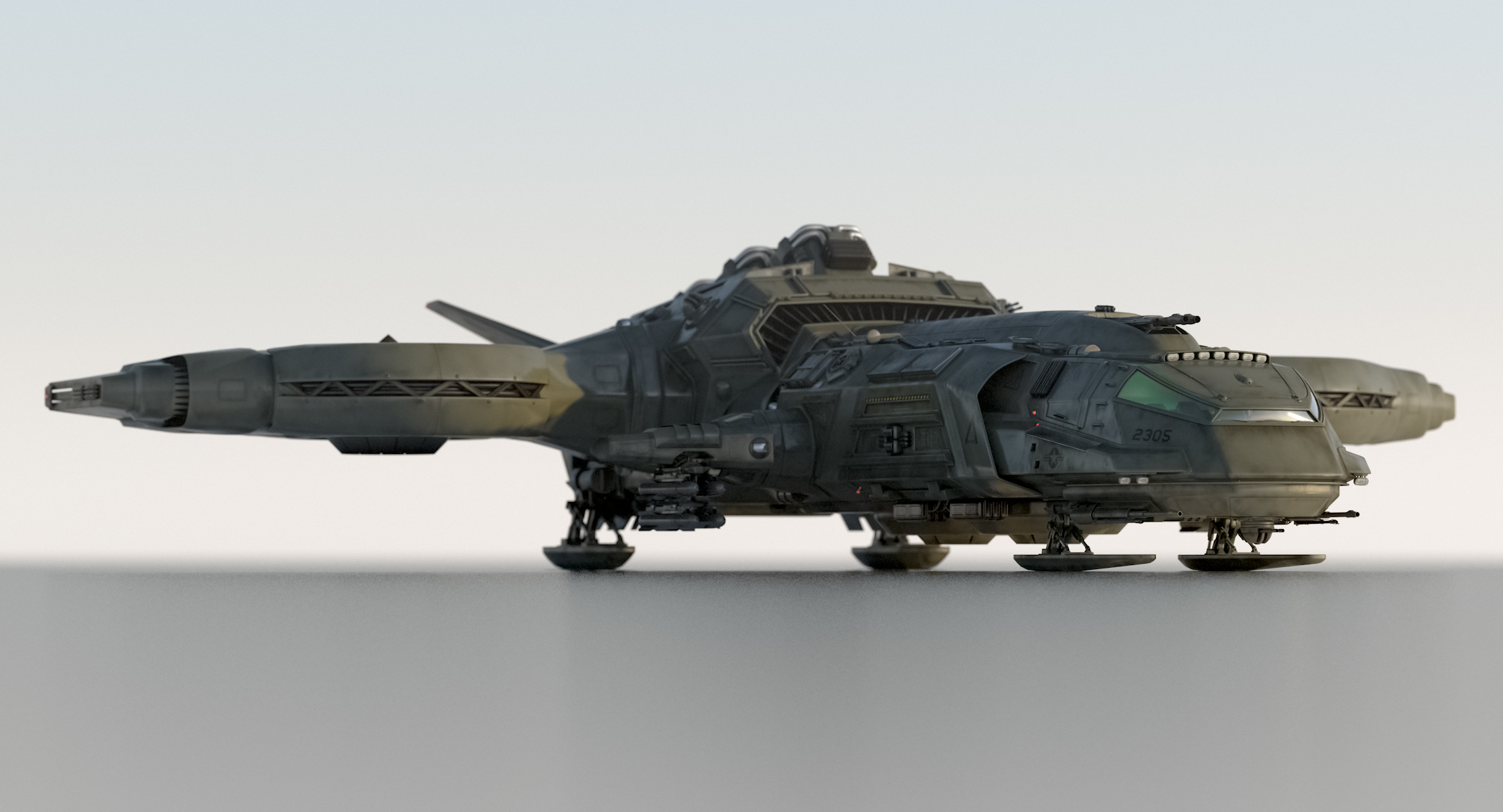 3d model of fictional aircraft dropship