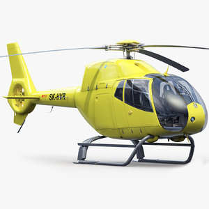 eurocopter h 120 yellow 3d obj