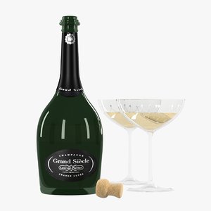 max botle glasses grand champagne