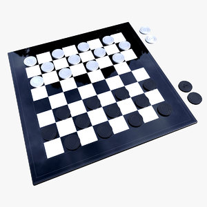 3d checker piece model