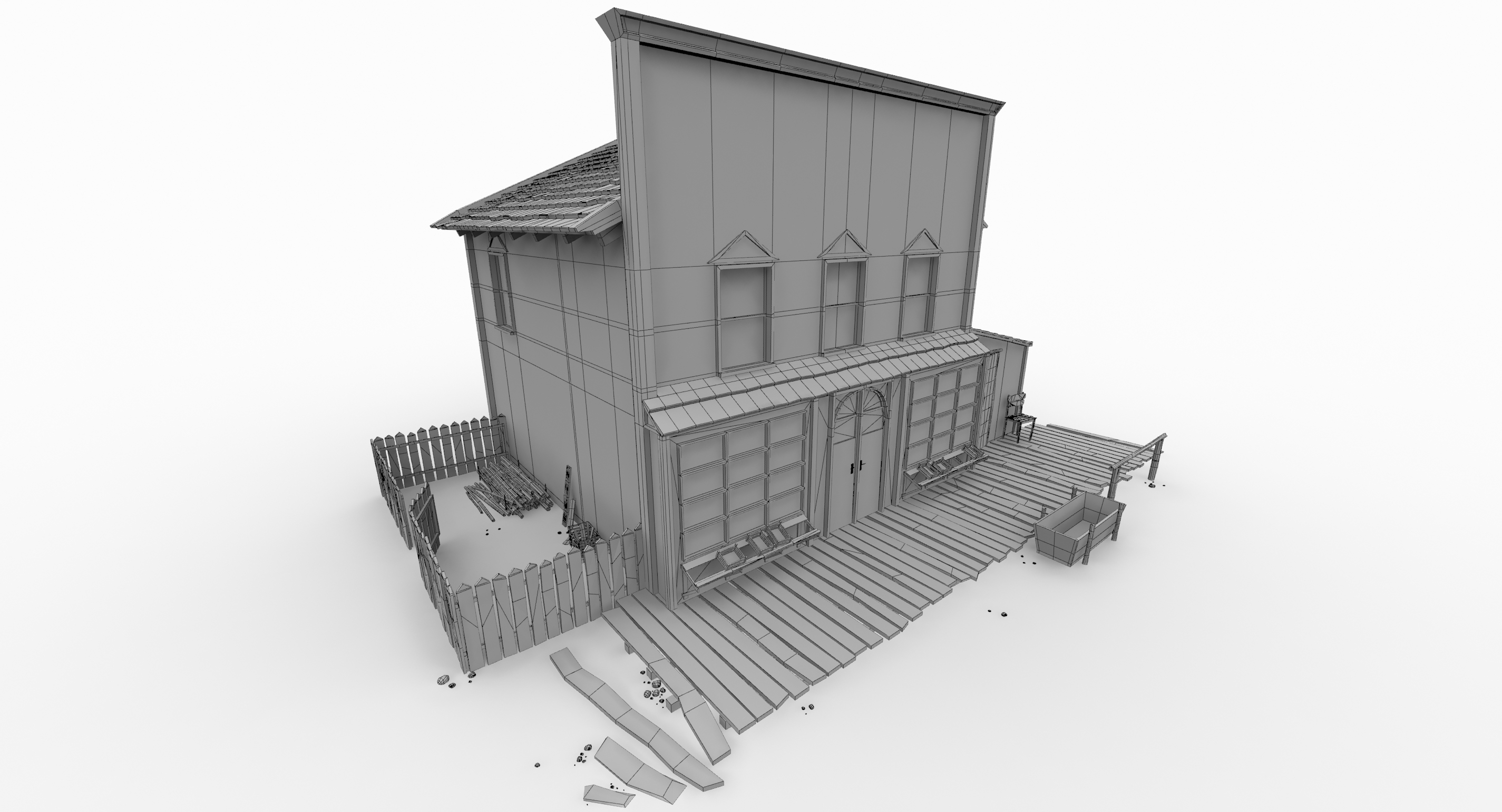 3d model of wild west house 1
