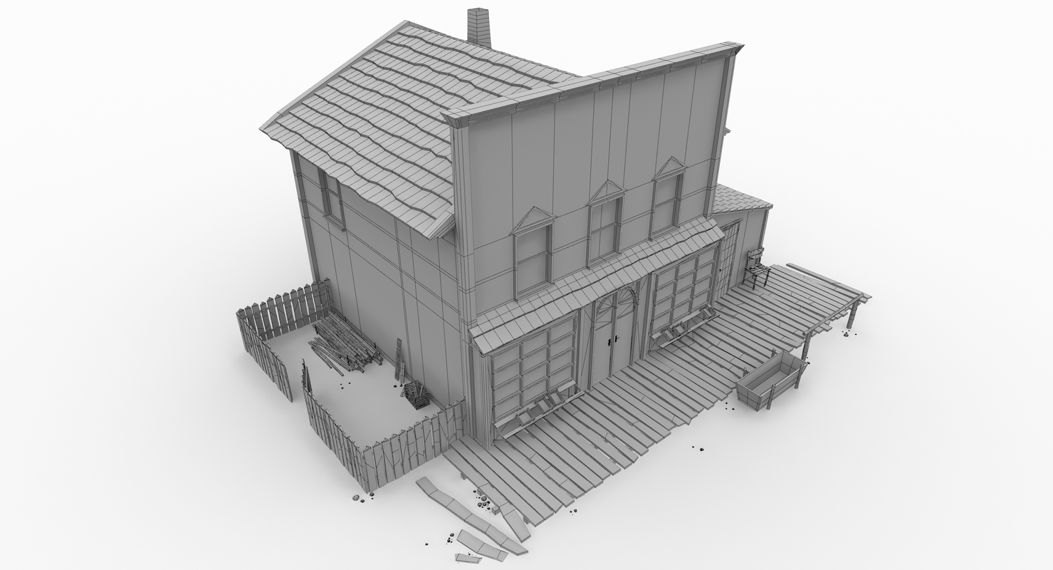 3d model of wild west house 1