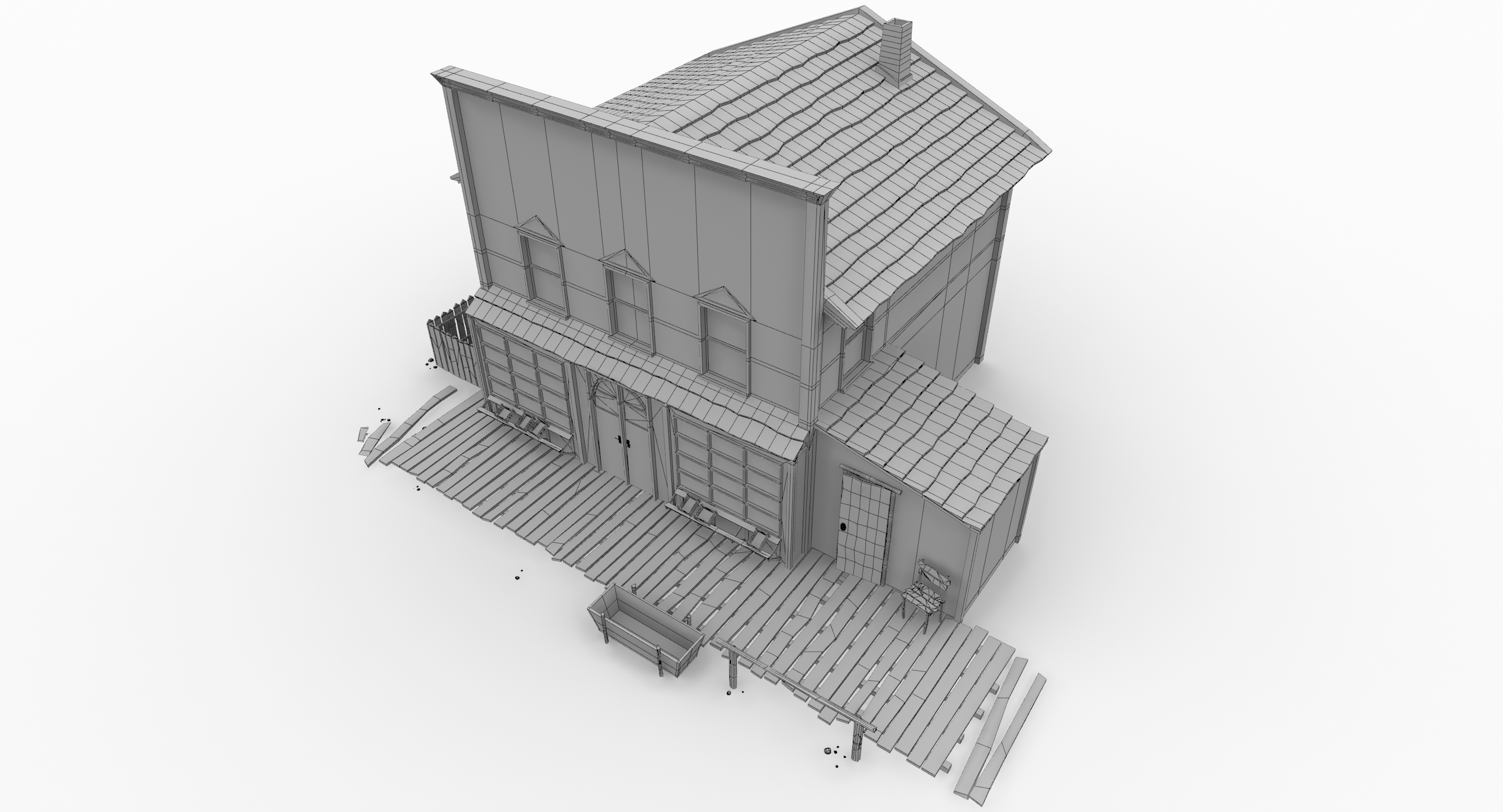 3d model of wild west house 1