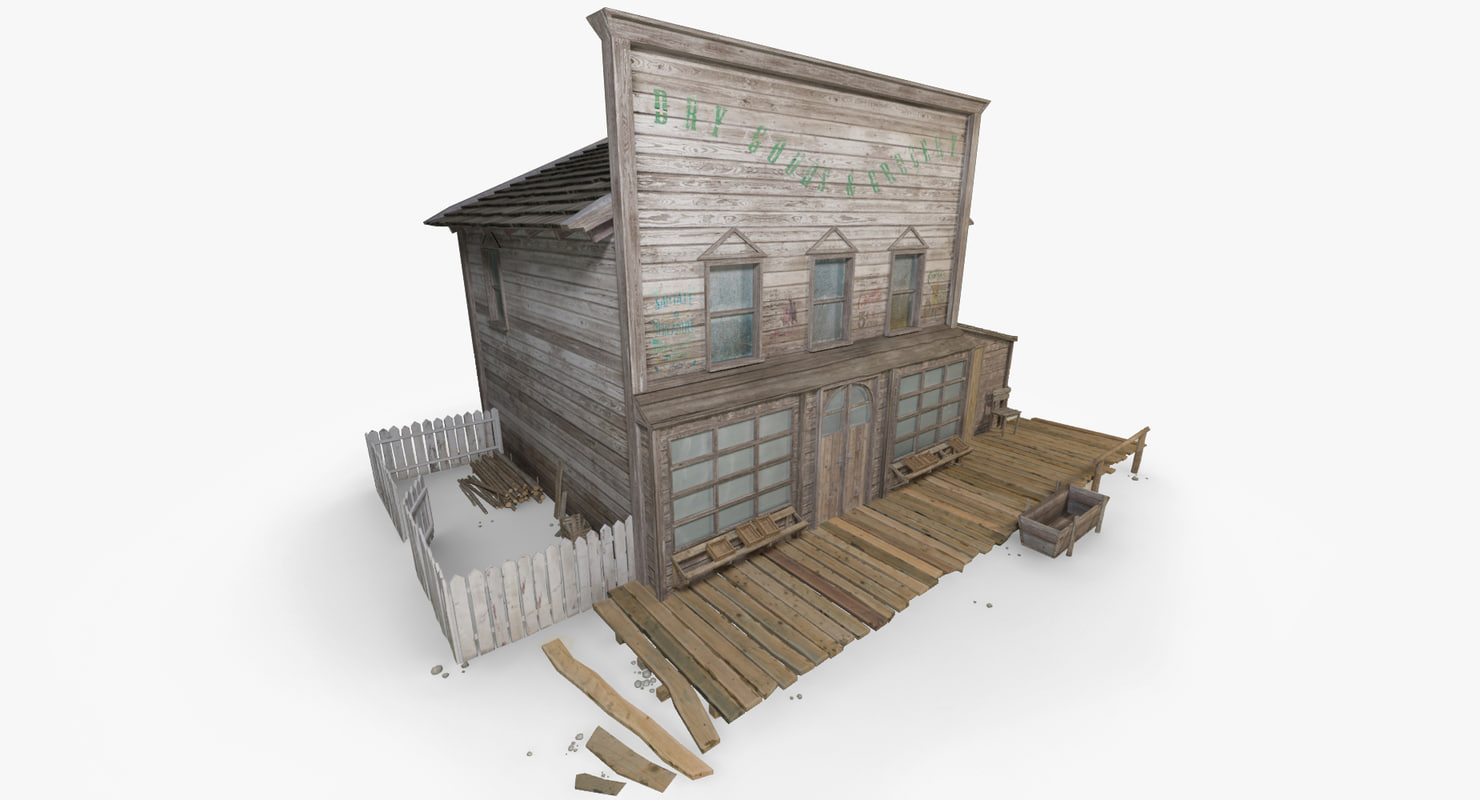 3d model of wild west house 1
