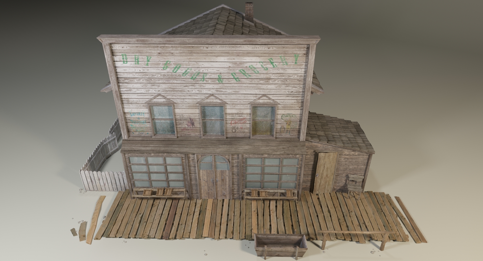 3d model of wild west house 1