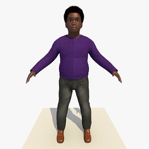 african boy albert rigged male 3d model