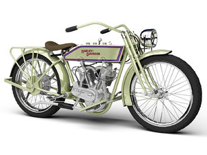 3d model harley-davidson 11j 1915 motorcycle