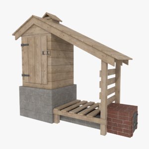 smokehouse firewood 3d 3ds