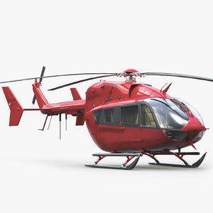 3d ec 145 business helicopter interior model